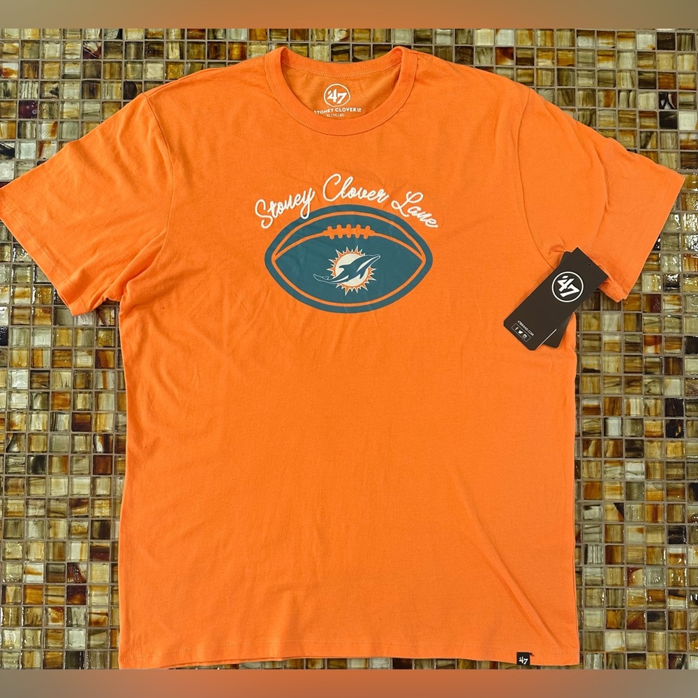 NWT Miami Dolphins Stoney Clover Lane x ‘47 Brand Short Sleeve T-Shirt~XL~$50